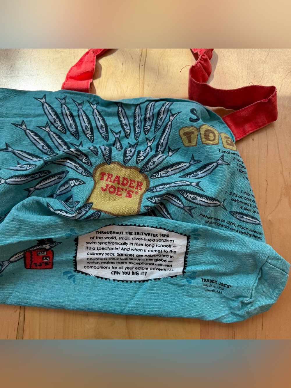 Trader Joe's Sardines Canvas Tote - Picture 3 of 3